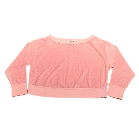 JoyLab Women’s Pink Velour Boatneck Long Sleeve Sweatshirt, Size XS, NWT - Picture 2 of 7